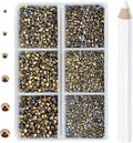 8000pcs Hotfix Rhinestones Flatback,Rhinestones for Crafts Clothes Mixed 6 Sizes, Hotfix Crystals with Wax Pencil Kit, SS3-SS12,Aurum