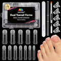 240 Pcs Poly Gel Toe Nail Form Kit - EBANKU Reusable Dual Toe Molds for Acrylic Extensions and Pedicure | Full Cover Nail Tips with Dual-Ended Gel Brush and Nail File | At-Home or Professional Use