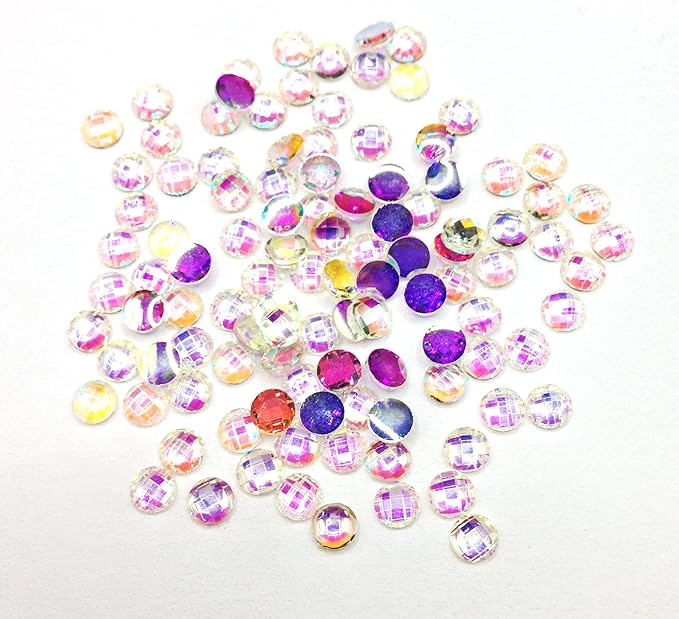 100PC Flatback Round Rhinestones Nail Art Rhinestones AB Crystals Glass Stones 3D Nail Jewelry Accessories