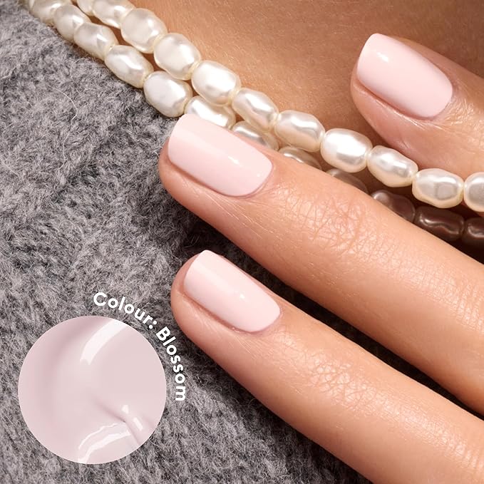 Manucurist Green Flash LED Light Pink Blossom Gel Nail Polish - Vegan, 12-Free, Plant-Based - Strengthens and Protects the Nail - Gel Polish - Made in France - 0.5 fl oz