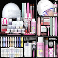 Saviland Acrylic Nail Kit with Everything: 10 Colors Acrylic Powder Clear Liquid Monomer 48W Nail Lamp 20000RPM Nail Drill Complete Tools Home Manicurist Nail Extensions
