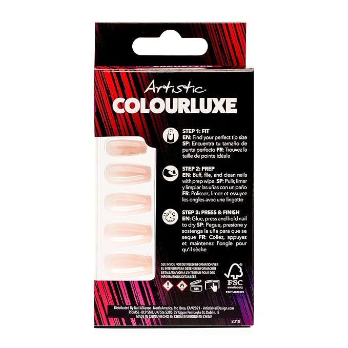 Artistic Colourluxe Press-On Tips - Kit Colourluxe Press-On Tips - Kits Nails - 30 Nails (Blizzard Beauty, Kit)