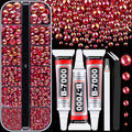 Flatback Pearls for Crafting with 3Pcs 10ml B7000 Jewelry Glue, 1 Box of Half Round Red AB Pearls, Bedazzling Beads for DIY Crafts Clothing Tumblers Shoes Embellishment Nail Art