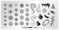 Whats Up Nails - A022 Back to Flurality Stamping Plate for Christmas Nail Art Design