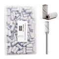 100pcs Nail Drill Bits Small Sanding Bands with Upgrade 3.1mm Mandrel Bit,180 Fine Grit Nail File Sanding Bands for Acrylic Nails Gel Removing Shaping Manicures and Pedicure(Zebra, 180 Grit)