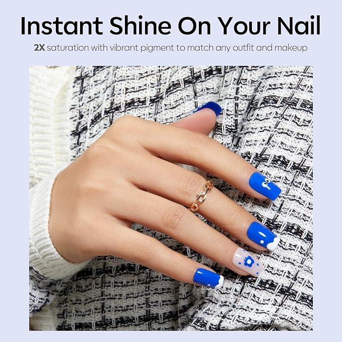 modelones Blue Gel Nail Polis Paulina Lapis Cobalt Blue Color 4th of July Gel Polish Soak Off UV LED Nail Art Manicure 15 ML
