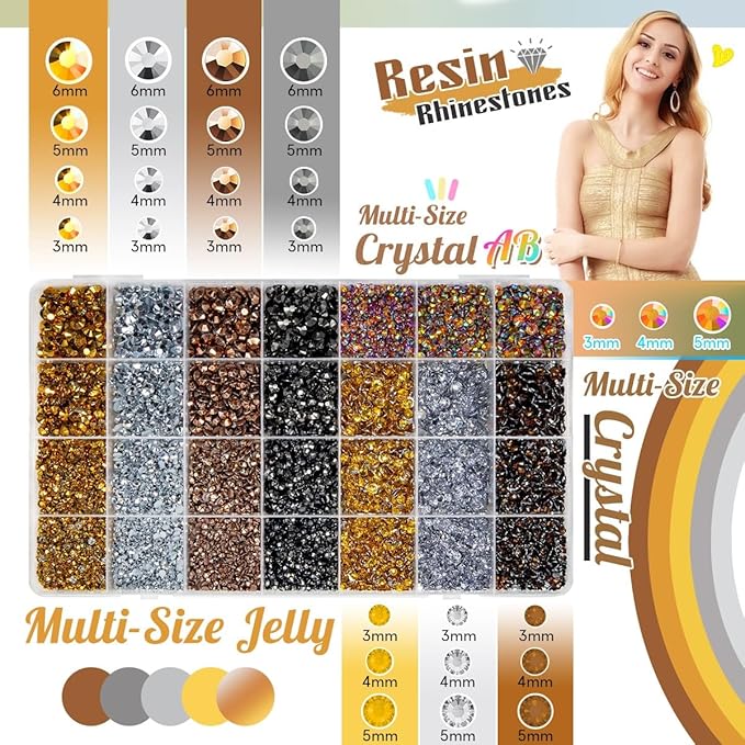 qiiipi 2 Big Boxes Metallic Color Resin Pearls and Rhinestones w B7000 Glue for Bedazzling Crafting Flatback Stones Gems Diamonds Bedazzler Kit for Nails Face Makeup Tumblers Bottles Crafts﻿ Shoes