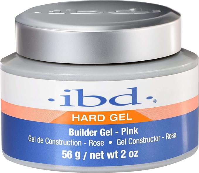 IBD UV Hard Gel Builder Gel, Pink – Nail Builder Gels for Nails Extension, Strengthening & Sculpting, Nail Art Gels, DIY Manicure, 2 oz