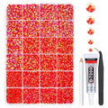 Red AB Resin Rhinestones w B7000 Jewelry Glue for Bedazzling Crafting 2mm 3mm 4mm 5mm 6mm Flatback Jelly Stones Diamonds Gems Bedazzler Kit for Nails Face Eyes Makeup Tumblers Bottles Crafts