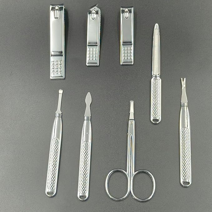 Manicure Set for Men and Women Professional Nail Clippers Kit with Travel Case Stainless Steel Pedicure Grooming Tools Accessories with Leather Case