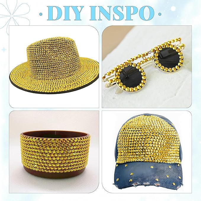 12000Pcs Resin Rhinestones for Bedazzling with 3Pcs B7000 Jewelry Glue, 2 Boxes Bright Gold Flatback Rhinestones for Crafting Crafts DIY, Crystals Gems for Clothing Shoes Tumblers Nail Art Makeup