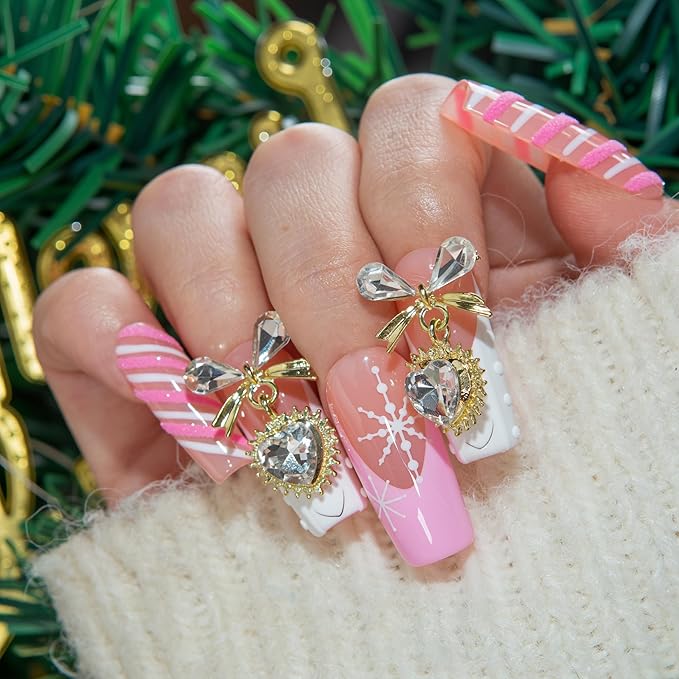 LOVFUL Short French Tip Press on Nails Pink Frost | Handmade Acrylic Press ons| Reusable Fake False Nails | Square Classic Regular 1.3in | H676-S