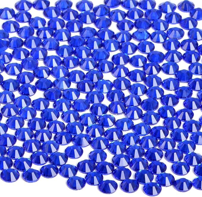 2880 Pieces SS3 Sapphire Hotfix Rhinestones Flatback Round Crystal Glass Rhinestones Gems for Crafts Nail Face Art Clothes Shoes Bags DIY