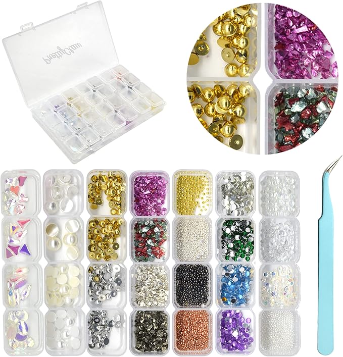 PrettyClaw Nail Art Set 28 Styles Nail Charms (1000+ Pieces) (Set #7)
