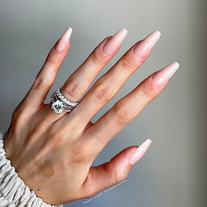 The Nailest - Instant Luxury Acrylic Press-on Nails - Medium Coffin- Love Me Nude