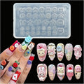 3D Buttons Gel Nail Art Mold Silicone Tools Nails Women DIY Manicure Design Multiple Shapes Button Small Model Resin Buckle Gel Molds for Accessories Supplies