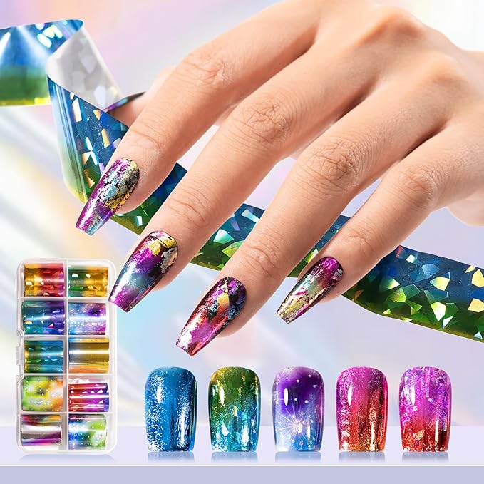 GELLEN 2Pcs Nail Foil Transfer Gel, 18ml Foil Glue Gel for Nails Stickers, Nail Foils Transfer Nail Art Glue Gel Polish, Complete Clear Transferred Pattern, Cure 30-60s, Non-toxic HEMA Free TPO Free