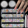Rhinestones for Nails Butterfly Nail Charms 3D Flower for Nails Mixed Assorted Color Butterflies Flower Shape Design Gems Jewelry Accessories for Women DIY Manicure Supplies Decorations.