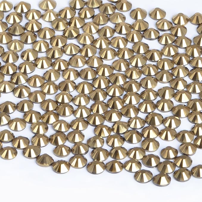 2880 Pieces SS8 Aurum Hotfix Rhinestones Flatback Round Crystal Glass Rhinestones Gems for Crafts Nail Face Art Clothes Shoes Bags DIY
