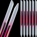 Maitys 6 Pieces Glass Cuticle Pusher Glass Cuticle Stick Set Double Sided Crystal Nail Files Precision Manicure Pedicure Pusher Tools(Pink)