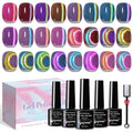 Magnetic Nail Polish Gel, 12 Colors Cat Eye Gel Nail Polish Set with Magnet, High Glossy, UV Lamp Cure, Vegan, Non Toxic, Long Lasting, 0.24fl oz