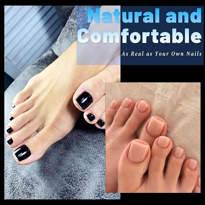 240pc Soft Gel Toe Nail Tips Short Fake Toenail Tips Square Fake Toe Nail Tips for Toes Press on Toenails, Clear False Toe Nail Press ons, 12 Sizes French Artificial Toe Tips Acrylic Nails