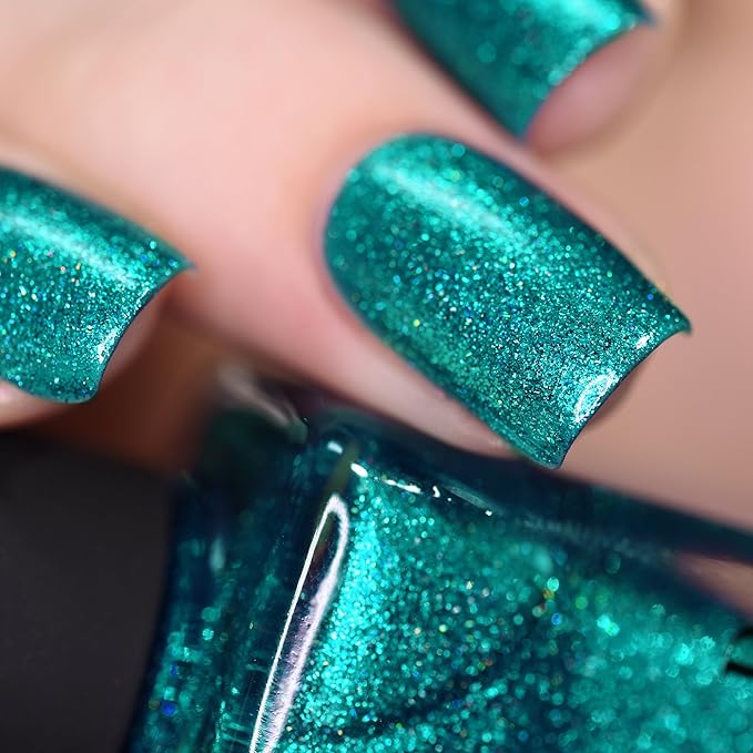 ILNP No Days Off - Stunning Teal Holographic Nail Polish