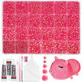 20000Pcs Dark Pink Flatback Jelly Resin Rhinestones for Bedazzling, Mix Sizes Crystal Rhinestones Gems, Pink Gems Bedazzling for Crafting for DIY Face Makeup Crafts Tumblers