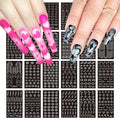 24 Sheets Airbrush Stencils Nail Stickers for Nail Art, French Nail Decals Printing Template Stencil Tool Moon Stars Heart Butterfly French Design Hollow (154 Designs)