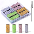 Makartt Nail Drill Bits Sanding Bands - for Nail Drill 100 PCS 4 Color Coarse Fine 80/120/180/240 Grit File Sand with 3.1mm Mini Mandrel Nail Bit Set for Acrylic Nails Gel Manicures and Pedicure