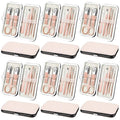 Geosar 12 Sets Manicure Set Nail Clippers Pedicure Kit 8 in 1 Grooming Stainless Steel Kits Nail Care Tools with Travel Case for Employee Coworker Teachers Nurse Gifts(Rose Gold)