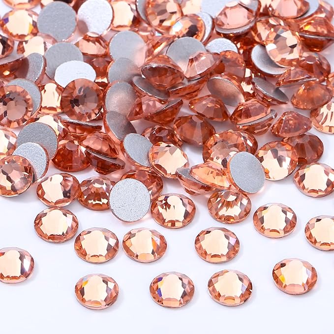 Champagne Flatback Rhinestones, Glass Rhinestones for Nail Art and Craft, Glue Fix, Loose Crystal Gemstones(Champagne, SS16, 2880pcs, 3.8-4.0mm)