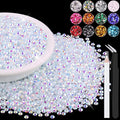 12000PCS 2mm Resin Jelly Rhinestones in Bulk (White AB), Bedazzling Flatback Crystals Rhinestones for Crafting DIY Nail Decoration, Gems Diomand Charms for Tumbler Shoes Clothing Fabric