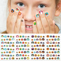 Nail Stickers for Kids - Halloween&Christmas Cute 3D Self-Adhesive Designs, DIY Nail Art Decals for Little Girls, Toddler (4 Sheets)