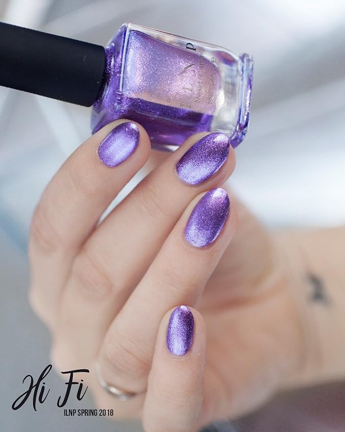 ILNP Hi-Fi - Bright Purple Ultra Metallic Bright Nail Polish