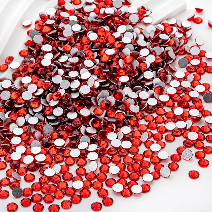 Flatback Rhinestones Bulk, 14400PCS Lt.siam Rhinestones for Clothes DIY Decoration Crafts, Lt.siam, SS16, 3.8-4.0mm