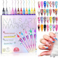 12 Colors Nail Art Pens Set, Nail Art Markers for Painting Nails - 0.5mm Fine Tip Nail Pens for Nail Art, Water-Based Quick Dry Nail Art Supplies Kit, Solid Color DIY Nail Art Tools