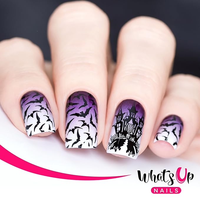 Whats Up Nails - B023 Creepin It Real Stamping Plate for Halloween Nail Art Design
