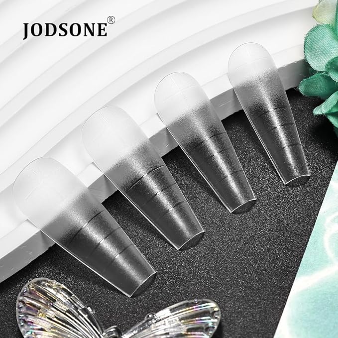JODSONE Medium Long Square Fake Press on Nails Pre-shape Square Gel for Full Cover Acrylic Full Nail Tips 12 Sizes 360Pcs for DIY Design at Home