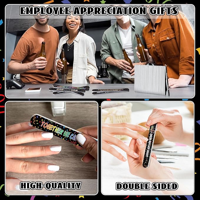 50 Pack Employee Appreciation Gifts for Coworkers Volunteers Black Nail Files Bulk Staff Team Small Thank You Gifts Teacher Emery Board Spa Salon Party Favors for Employee Coworkers Supplies