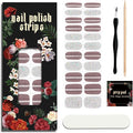 Nail Polish Strips (No UV Lamp Needed) - 22 Pcs Salon Quality Gel Nail Stickers - Long Lasting Wraps (Silver Moon Haze)