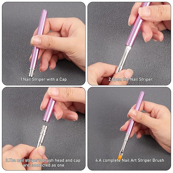DANNEASY Ombre Nail Brushes, Nail Art Painting Pen for Blooming Nails, Aura, Gradient Nails Design Tool, Professional Manicure Brushes Accessories for Home and Salon Use