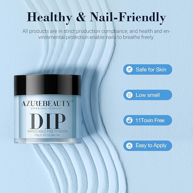 AZUREBEAUTY Dip Powder Nail Kit Starter Summer Blue Red Green Glitter 31 Pcs 20 Colors Dipping Powder Liquid Set with Top/Base Coat Activator for French Nails Art DIY Salon Gift