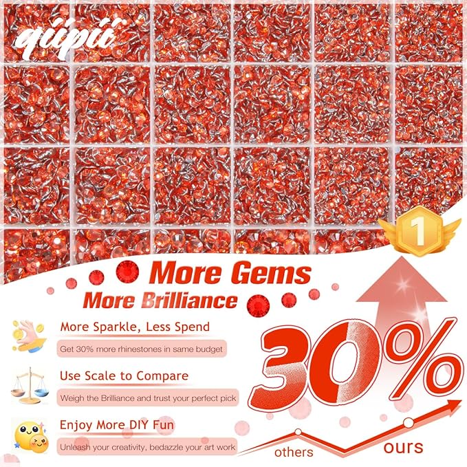 Light Red Crystal Resin Rhinestones w B7000 Glue for Bedazzling Crafting 2mm-6mm Flatback Stones Diamonds Crystals Gems Bedazzler Kit for Nails Face Eyes Makeup Tumblers Bottles Crafts Shoes