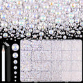 13000Pcs Flatback Pearls for Crafting (White AB), Assorted Size 2/3/4/5/6/8/10mm Non Hotfix Half Pearl, Bedazzling Bead for DIY Crafts Clothing Tumblers Mugs Shoes Fabric Embellishment Nail Art Makeup