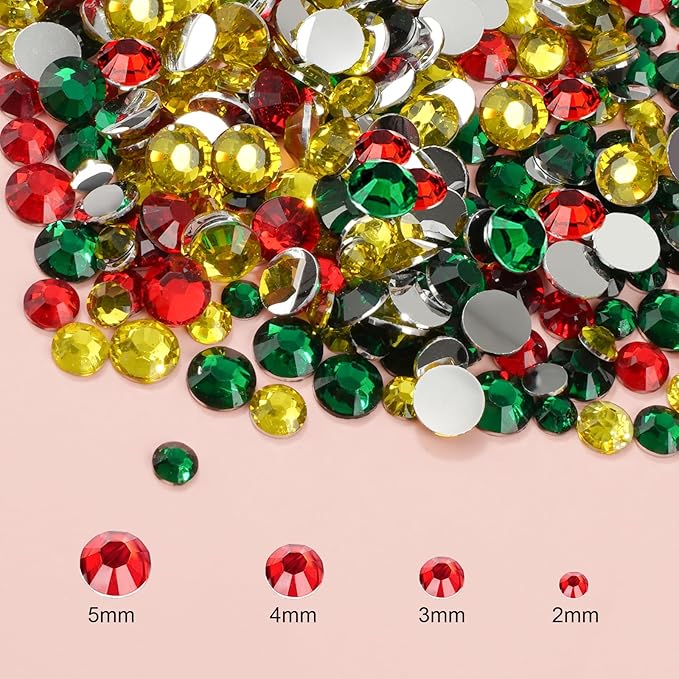 Canvalite 25000PCS Resin Jelly Rhinestones for Crafting, Christmas Flatback Gems, Bedazzling Crystal with 5x2.5g B7000 Jewelry Glue and Tweezers Dotting Pen for DIY Crafts Clothing Shoes Nail Art