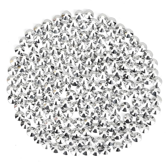 Novani Rhinestones 3000Pcs Flatback Crystal Round Loose Gemstones Glass Rhinestones for Crafts Makeup Nail Art Clothes Shoes DIY Decorations(SS8, 2.3-2.5mm,Sliver)