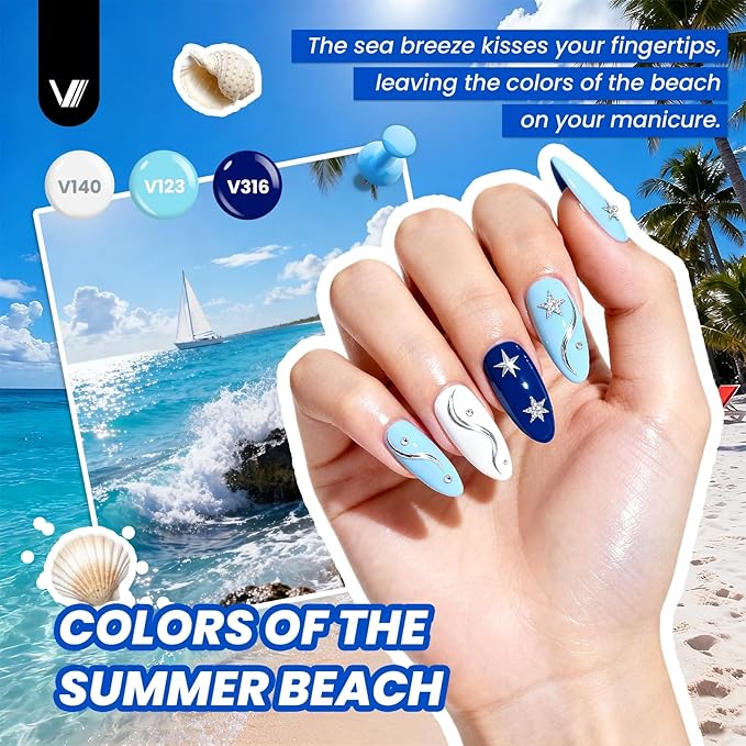 VANREESA 84 Pcs Gel Nail Polish Kit with U V Light and Almond Nail Tips -40 All Seasons Colors Gel Polish Set with 5 Pcs Base Top Coat Gel Nail Kit for Beginners with Everything Gifts for Women