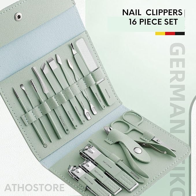 Nail Clipper Set, Manicure and Pedicure kit, Nail Care kit, Finger Nail Clippers Adult, Mens Grooming kit, Nail Care Kit for Men, Nail Grooming kit, Travel Nail Kit, Professional Manicure
