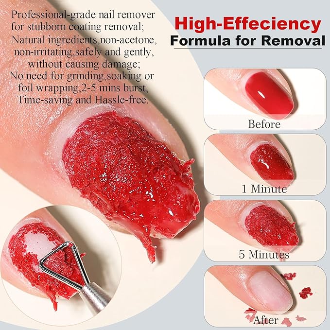 LOUINSTIC 15 ml Gel Nail Remover – Professional & Fast Gel Polish Remover, Acetone-Free Gel Remover for Nails, Quick 2–5 Min No-Soak & No-Foil Removal, Non-Irritating Nail Care Solution for Home DIY